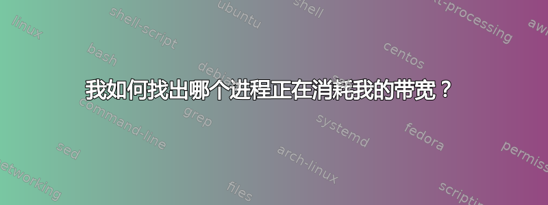 我如何找出哪个进程正在消耗我的带宽？