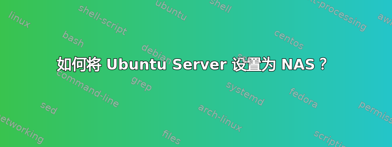 如何将 Ubuntu Server 设置为 NAS？