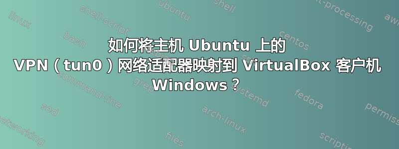 如何将主机 Ubuntu 上的 VPN（tun0）网络适配器映射到 VirtualBox 客户机 Windows？