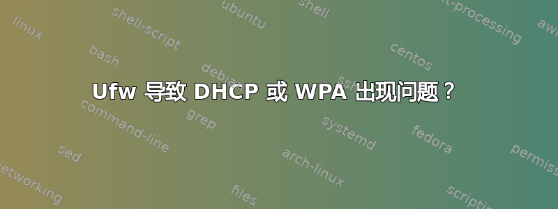 Ufw 导致 DHCP 或 WPA 出现问题？