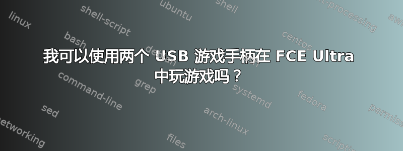 我可以使用两个 USB 游戏手柄在 FCE Ultra 中玩游戏吗？