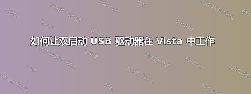 如何让双启动 USB 驱动器在 Vista 中工作 