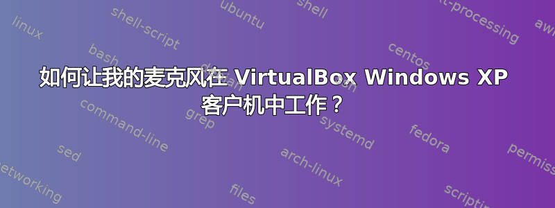 如何让我的麦克风在 VirtualBox Windows XP 客户机中工作？