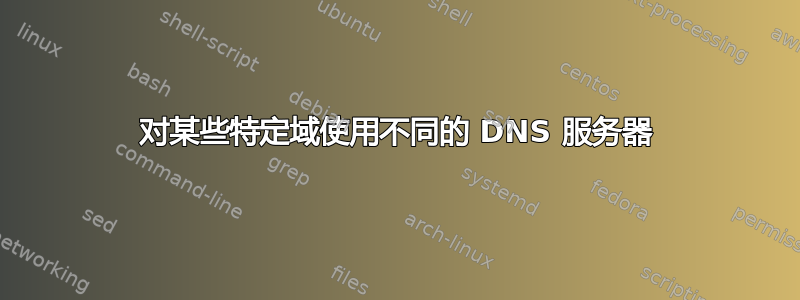 对某些特定域使用不同的 DNS 服务器