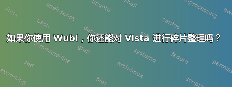 如果你使用 Wubi，你还能对 Vista 进行碎片整理吗？