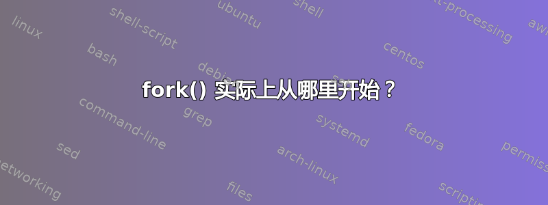 fork() 实际上从哪里开始？