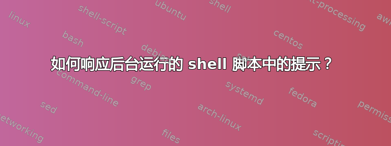 如何响应后台运行的 shell 脚本中的提示？