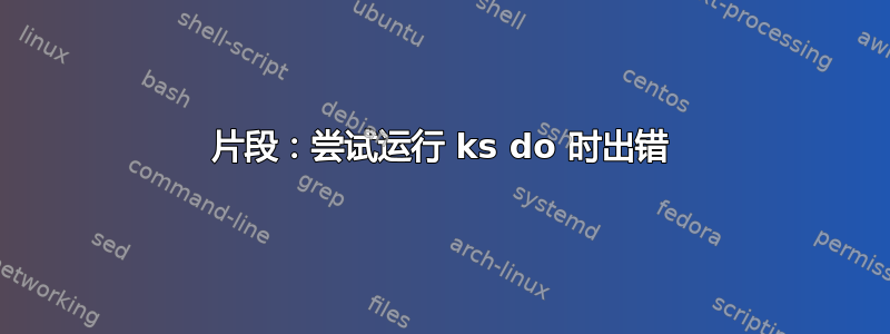 片段：尝试运行 ks do 时出错