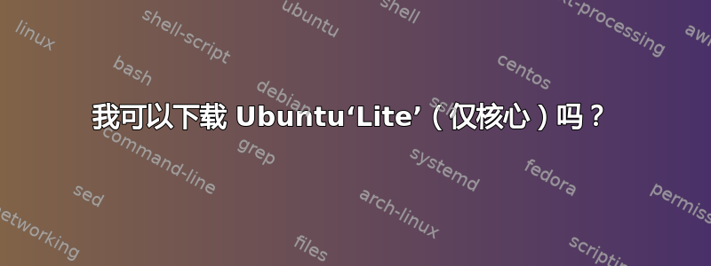 我可以下载 Ubuntu‘Lite’（仅核心）吗？