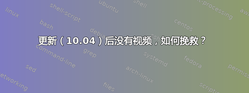 更新（10.04）后没有视频，如何挽救？