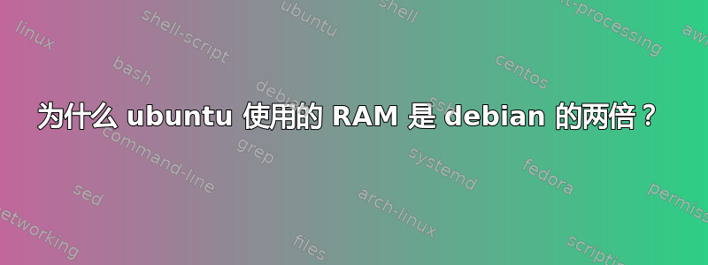 为什么 ubuntu 使用的 RAM 是 debian 的两倍？