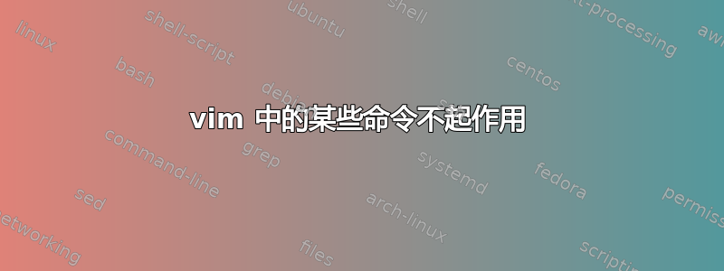 vim 中的某些命令不起作用