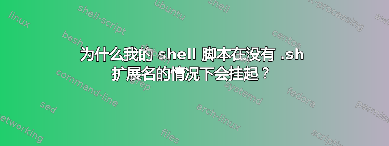 为什么我的 shell 脚本在没有 .sh 扩展名的情况下会挂起？