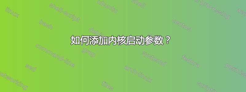 如何添加内核启动参数？