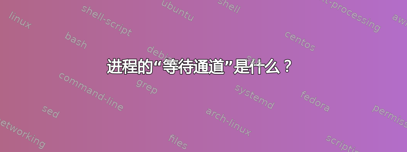 进程的“等待通道”是什么？