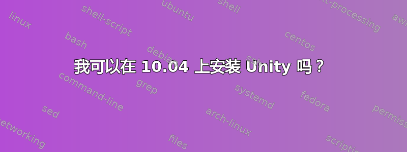 我可以在 10.04 上安装 Unity 吗？