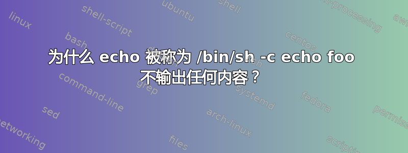 为什么 echo 被称为 /bin/sh -c echo foo 不输出任何内容？