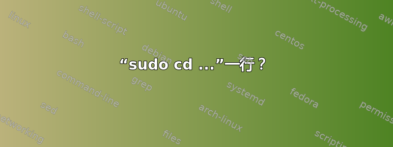 “sudo cd ...”一行？