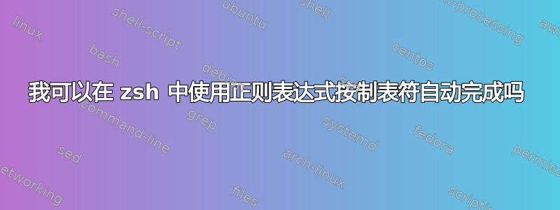 我可以在 zsh 中使用正则表达式按制表符自动完成吗