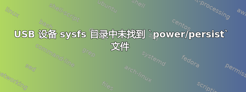 USB 设备 sysfs 目录中未找到 `power/persist` 文件 