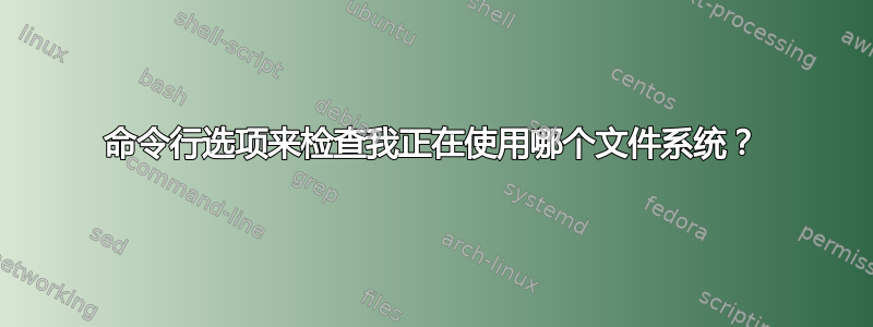 命令行选项来检查我正在使用哪个文件系统？