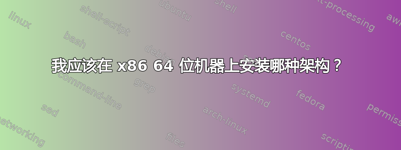 我应该在 x86 64 位机器上安装哪种架构？