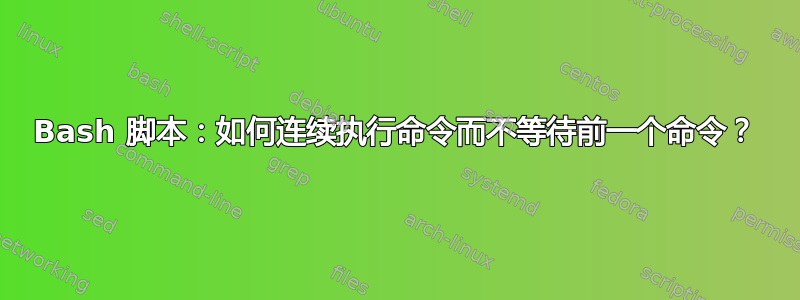 Bash 脚本：如何连续执行命令而不等待前一个命令？