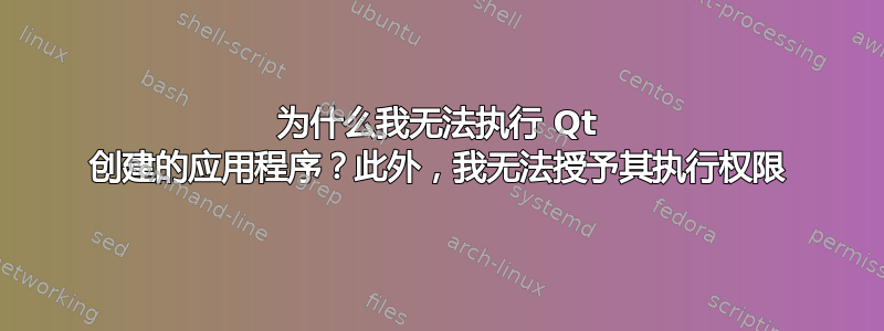 为什么我无法执行 Qt 创建的应用程序？此外，我无法授予其执行权限