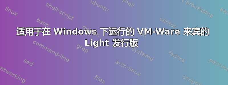 适用于在 Windows 下运行的 VM-Ware 来宾的 Light 发行版 