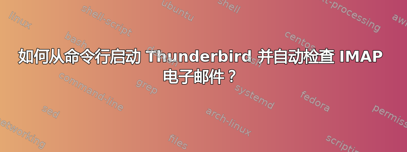 如何从命令行启动 Thunderbird 并自动检查 IMAP 电子邮件？