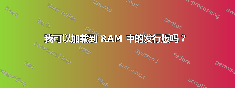 我可以加载到 RAM 中的发行版吗？