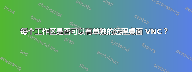 每个工作区是否可以有单独的远程桌面 VNC？