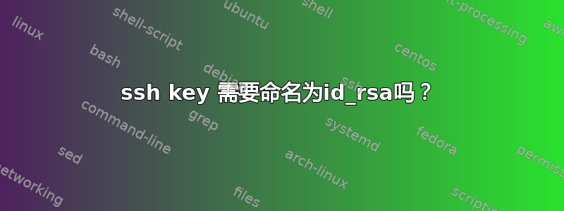 ssh key 需要命名为id_rsa吗？