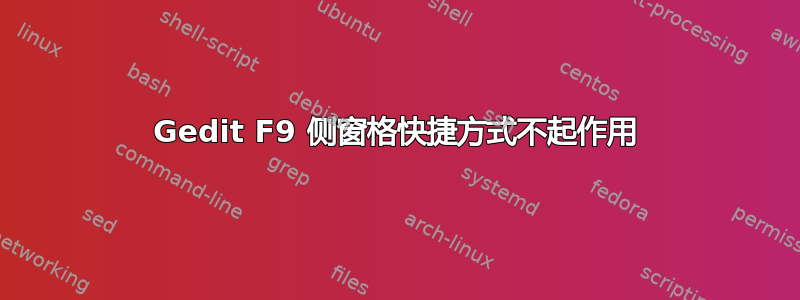 Gedit F9 侧窗格快捷方式不起作用