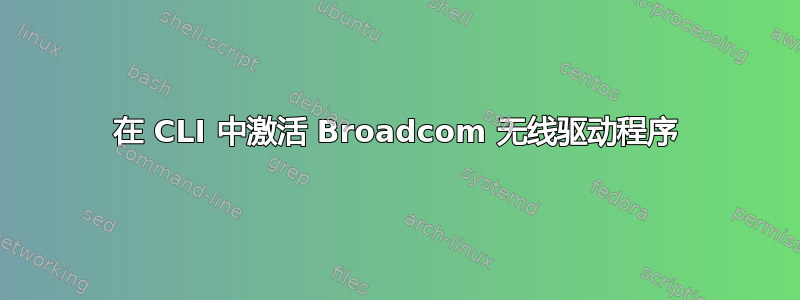 在 CLI 中激活 Broadcom 无线驱动程序