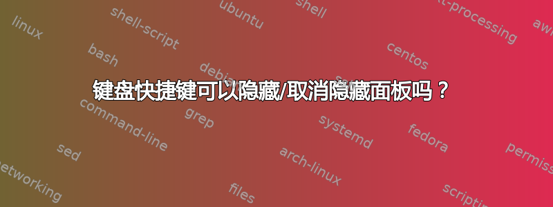 键盘快捷键可以隐藏/取消隐藏面板吗？