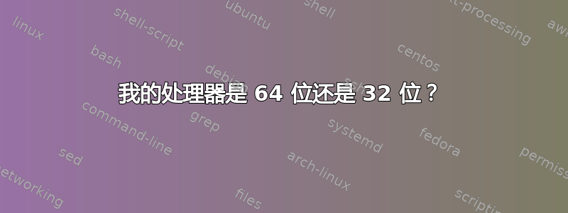 我的处理器是 64 位还是 32 位？