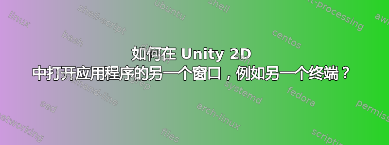 如何在 Unity 2D 中打开应用程序的另一个窗口，例如另一个终端？