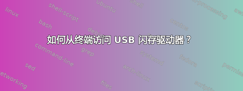 如何从终端访问 USB 闪存驱动器？