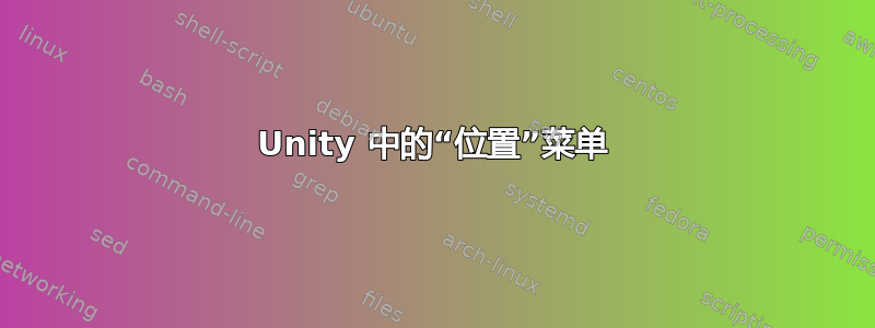 Unity 中的“位置”菜单