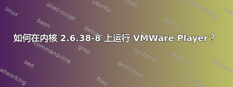 如何在内核 2.6.38-8 上运行 VMWare Player？