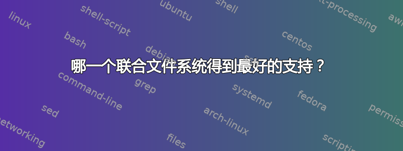 哪一个联合文件系统得到最好的支持？