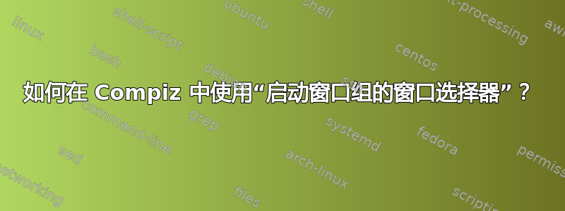 如何在 Compiz 中使用“启动窗口组的窗口选择器”？