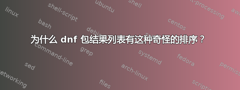 为什么 dnf 包结果列表有这种奇怪的排序？