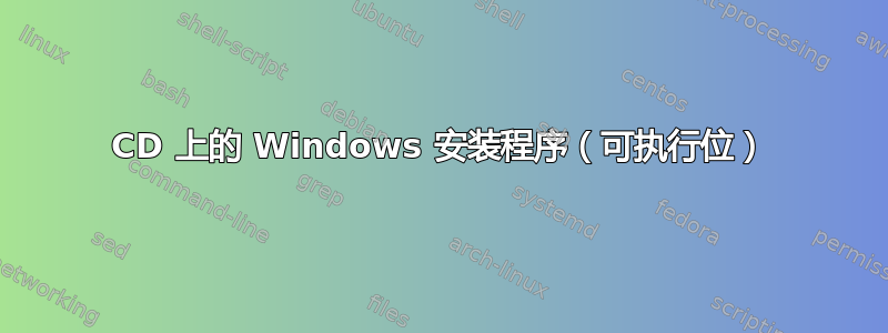 CD 上的 Windows 安装程序（可执行位）