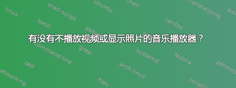 有没有不播放视频或显示照片的音乐播放器？