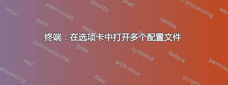 终端：在选项卡中打开多个配置文件