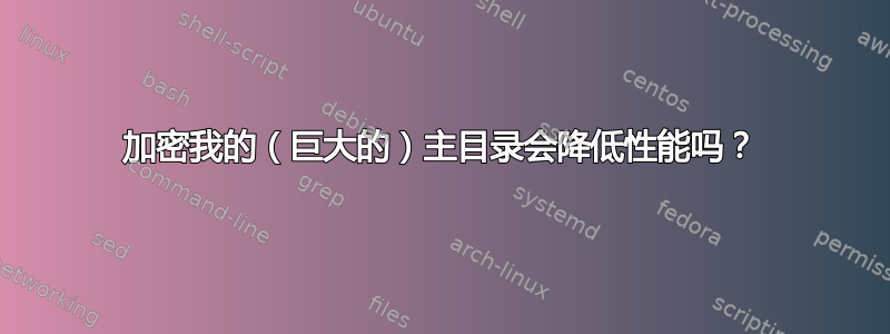 加密我的（巨大的）主目录会降低性能吗？