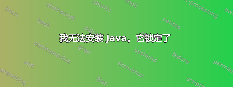 我无法安装 Java。它锁定了