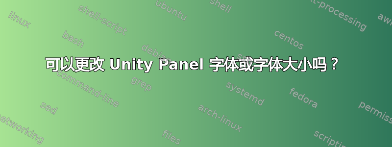 可以更改 Unity Panel 字体或字体大小吗？